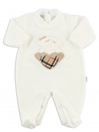 Picture baby footie chenille tender hug. Colour creamy white, size 3-6 months