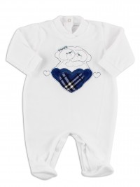 Picture baby footie chenille tender hug. Colour blue, size 1-3 months