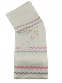 Image cover cradle in mixed baby bear wool with stars. Colour creamy white, one size