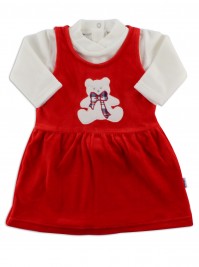 baby footie outfit chenille baby bear bow. Colour red, size 3-6 months