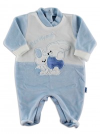 baby footie in my little chenille. Colour light blue, size 1-3 months