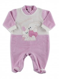 baby footie in my little chenille. Colour pink, size 6-9 months