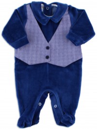 baby footie chenille vest fabric. Colour blue, size 3-6 months