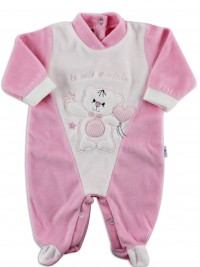 Picture baby footie chenille my friends. Colour pink, size 3-6 months