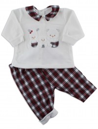 Picture baby footie outfit in chenille friends in partying. Colour creamy white, size 6-9 months