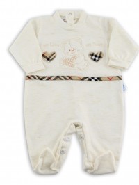 Image cotton baby footie jersey my love and .... Colour creamy white, size 3-6 months