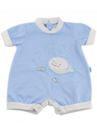 Image baby footie breaker whale. Colour light blue, size 1-3 months
