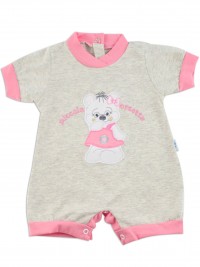 Picture baby footie romper little teddy bear. Colour grey, size 1-3 months