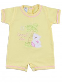baby footie romper coast line. Colour yellow, size 0-1 month