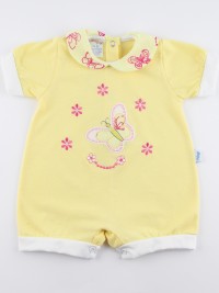 Image baby footie romper butterfly. Colour yellow, size 1-3 months