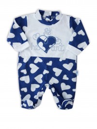 Image cotton baby footie jersey my heart. Colour blue, size 3-6 months