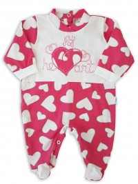 Image cotton baby footie jersey my heart. Colour coral pink, size 6-9 months