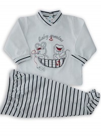 Picture baby footie outfit cotton baby marins. Colour blue, size 3-6 months