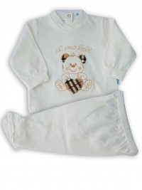 Picture baby footie outfit cotton my baby. Colour creamy white, size 3-6 months