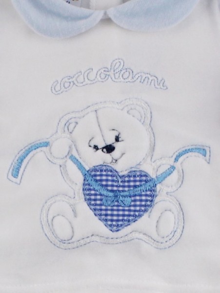 Picture baby footie outfit chenille pamper me. Colour light blue, size 1-3 months 2