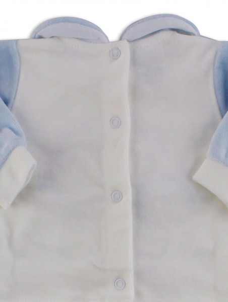 Picture baby footie outfit chenille pamper me. Colour light blue, size 1-3 months 3