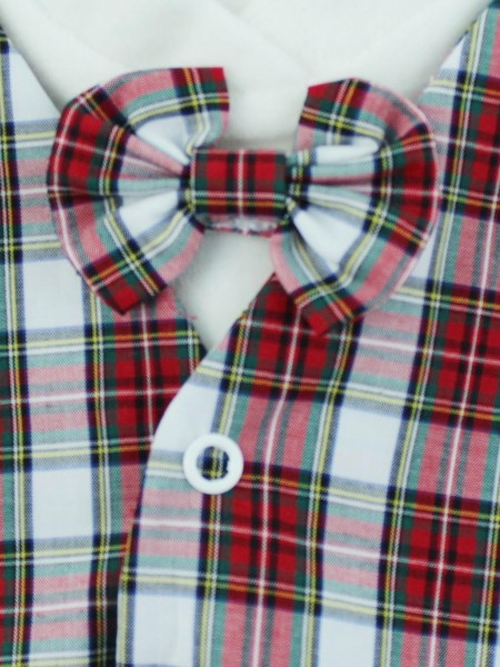 Picture baby footie chenille vest and bow tie fabric. Colour creamy white, size 0-1 month 3