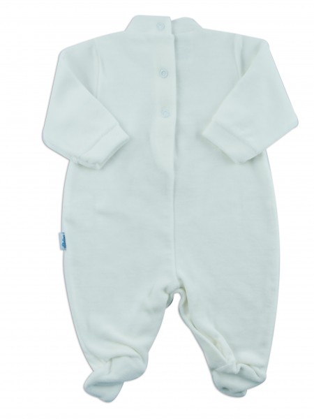 Picture baby footie chenille baby bear hello. Colour creamy white, size 3-6 months 3