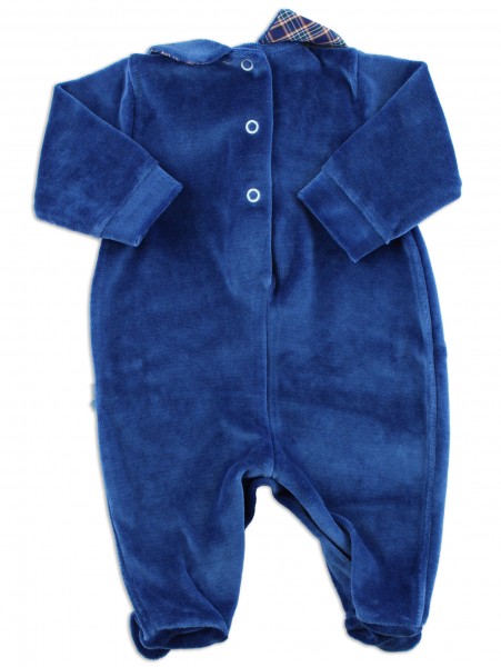 Picture baby footie chenille tie fabric. Colour blue, size 3-6 months 3