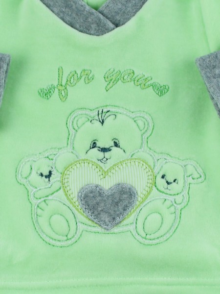Picture baby footie outfit in chenille for you. Colour pistacchio green, size 1-3 months 2
