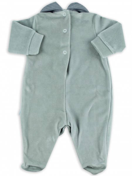 Picture baby footie chenille necktie fabric. Colour grey, size 3-6 months 3