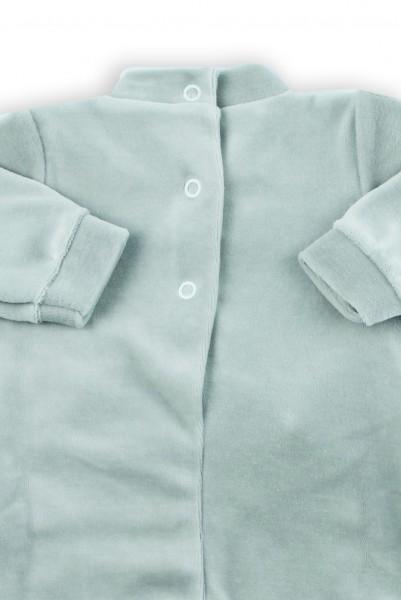 Picture baby footie chenille vest and bow tie fabric. Colour grey, size 0-1 month 2