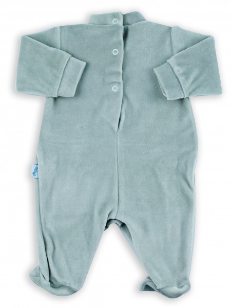 baby footie chenille baby bear tuxedo. Colour grey, size first days 3