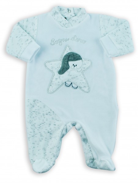 baby footie chenille baby bear sweet dreams. Colour white, size 00 White Size 00