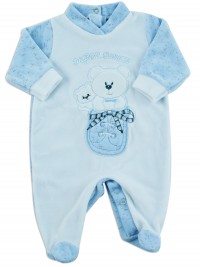 Picture baby footie chenille super friend sneakers. Colour light blue, size 6-9 months