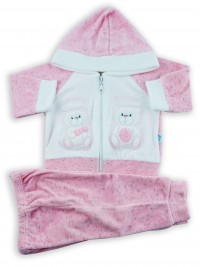 Picture cute friends hooded jumpsuit. Colour pink, size 0-1 month