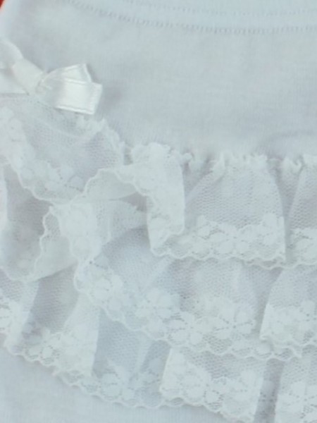 Anatomical baptismal cotton panties image. Colour white, size 1-3 months 3