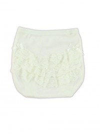 Anatomical baptismal cotton panties image. Colour creamy white, size 1-3 months