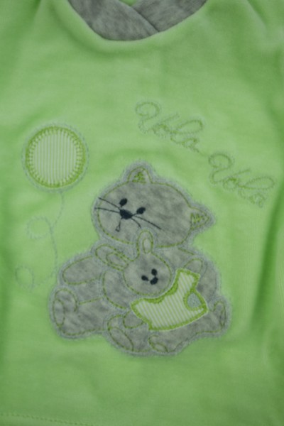 baby footie outfit chenille flies balloon. Colour pistacchio green, size 1-3 months 2