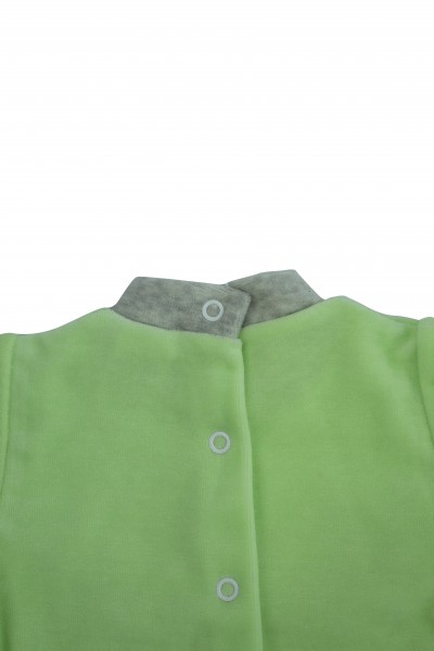 baby footie outfit chenille flies balloon. Colour pistacchio green, size 1-3 months 3