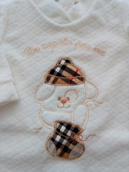 Picture baby chenille footie a gift for me. Colour creamy white, size 0-1 month 2