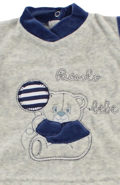 Baby footie clinical outfit in baby chenille.. Colour blue, size 1-3 months 2