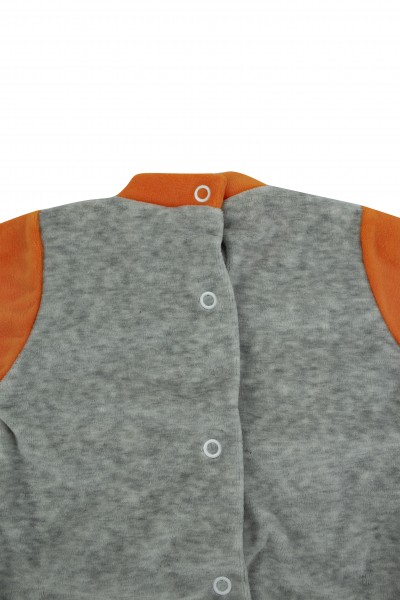 Baby footie clinical outfit in baby chenille.. Colour orange, size 0-1 month 3