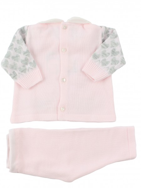 baby outfit mixed wool kitten with ball. Colour pink, size 1-3 months 3