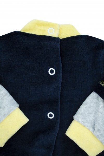 baby footie chenille baby bear playing basketball. Colour blue, size 1-3 months 3