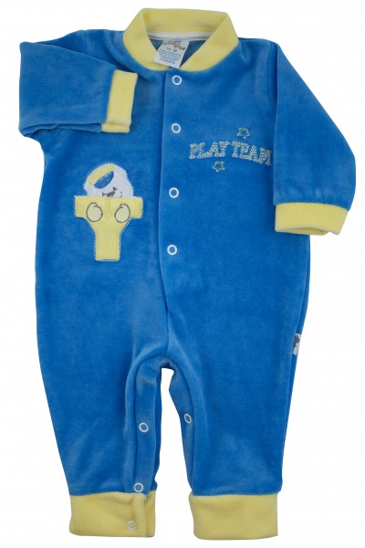 Baby footie without feet with little buttons with pressure on the front. Colour royal blue, size 00 Royal blue Size 00