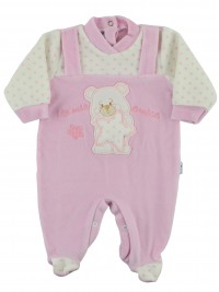 Picture baby footie chenille my star friend. Colour pink, size 0-1 month