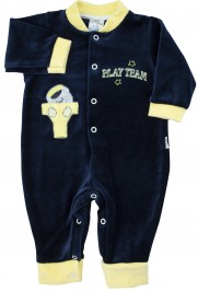 Footless baby footie with little buttons with pressure on the front. Colour blue, size 1-3 months