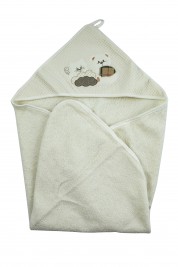 baby bathrobe newborn triangle kitten baby bear and cloud. Colour creamy white, one size