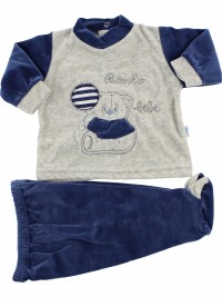 Baby footie outfit clinic chenille small baby.. Colour blue, size 0-1 month