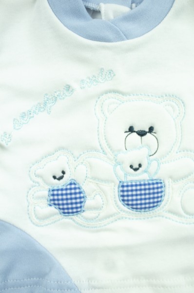 outfit x always my interlock with three bears. Colour light blue, size 0-1 month 2
