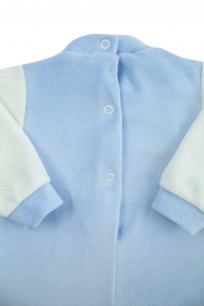 baby footie baby dungarees in one colour. Colour light blue, size 0-1 month 2