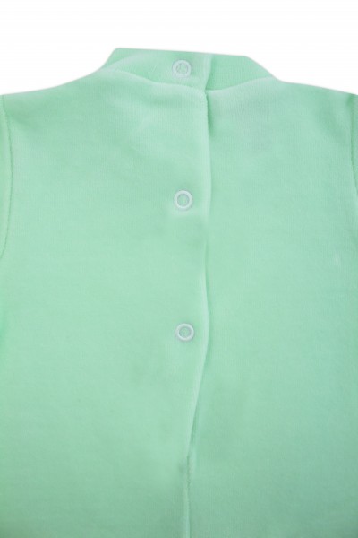 baby footie for monochrome infant. Colour green, size 0-1 month 2