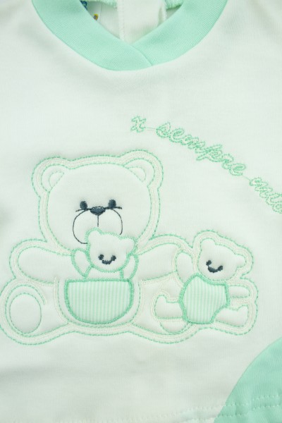 outfit x always my interlock with three bears. Colour green, size 3-6 months 3