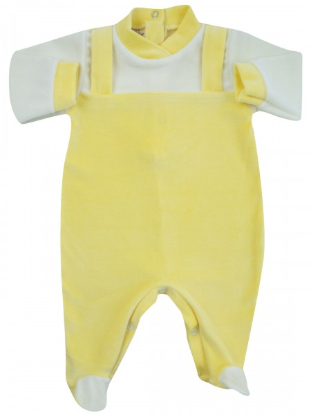 baby footie baby dungarees in one colour. Colour yellow, size 0-1 month Yellow Size 0-1 month