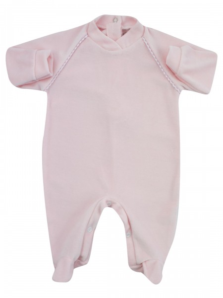 baby footie one-color newborn baby row on shoulders. Colour pink, size 0-1 month Pink Size 0-1 month